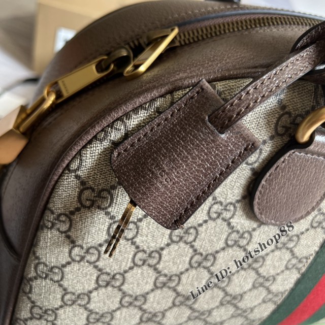 Gucci官網新款女款手提包 古馳Gucci Savoy系列中號保齡球包723309 gqy4550